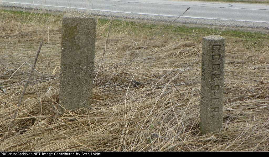 CCC&STL Land Line and mile post